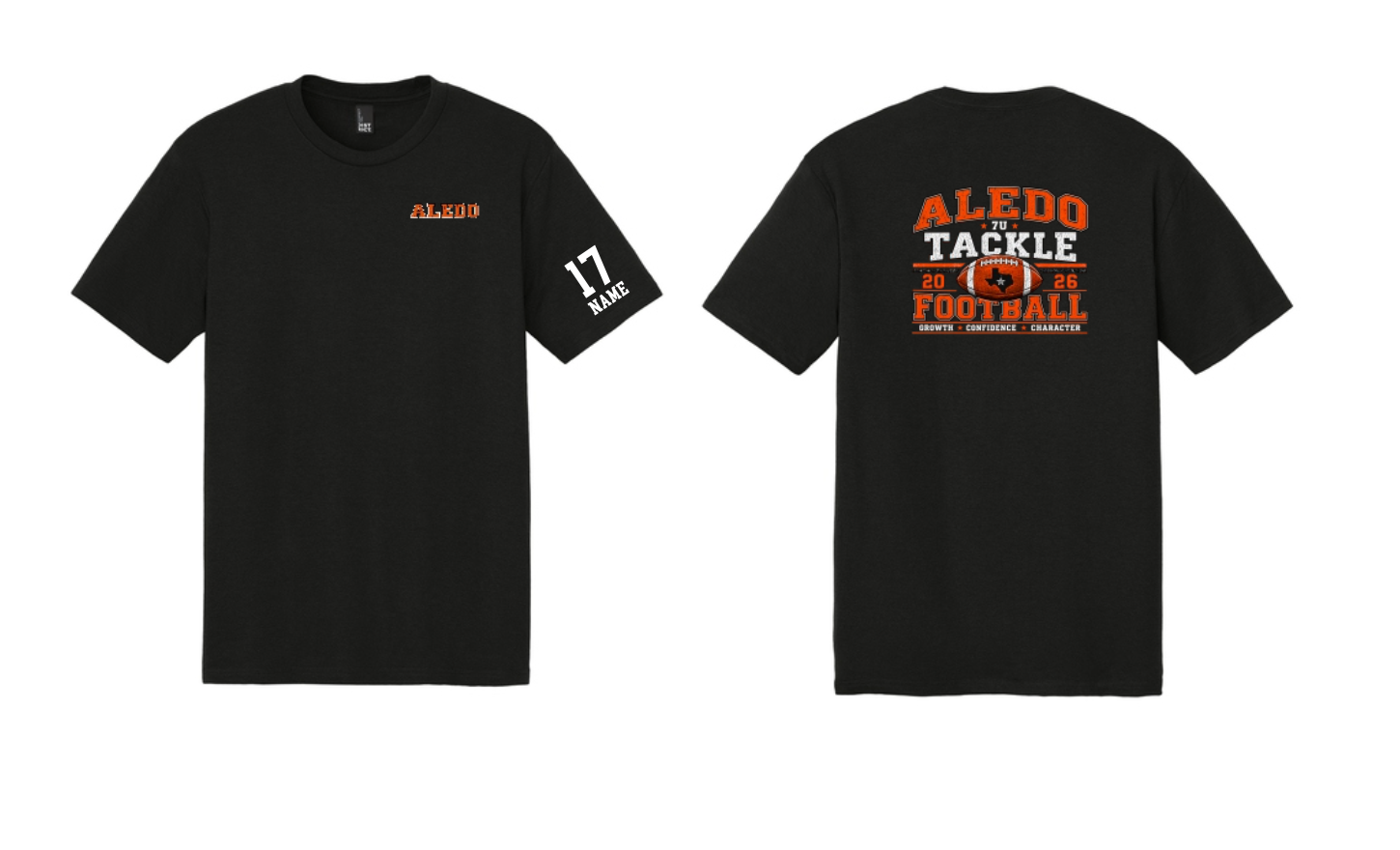 7u Mulkey Football Cotton Tee with Personalization on Sleeve