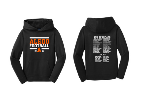 10u Wyche Football Moisture Management Hoodie - Block Logo