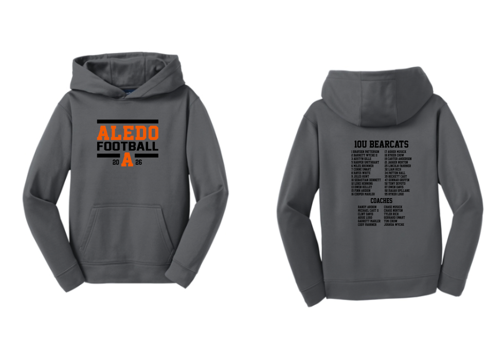 10u Wyche Football Moisture Management Hoodie - Block Logo
